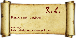 Kaluzsa Lajos névjegykártya