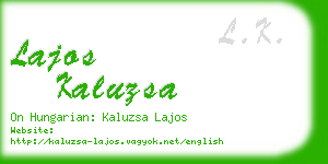 lajos kaluzsa business card